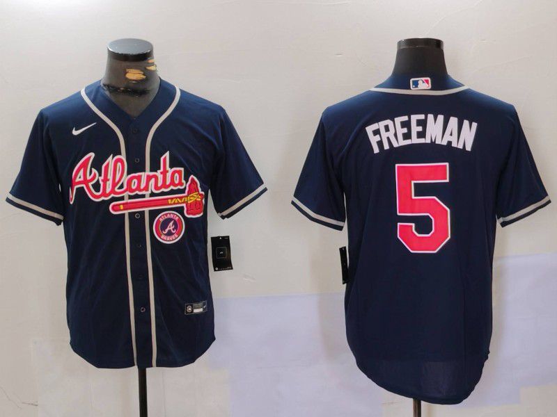 Men Atlanta Braves #5 Freeman Blue Game 2024 Nike MLB Jersey style 3